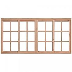 Janela com 2 Caixilhos Fixos e 2 Caixilhos de Correr para Vidros Quadriculados sem Veneziana Rondosul Natural