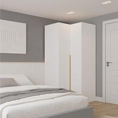 Guarda-roupa Modulado de Canto 2 Portas Jade Cabecasa Madeiramadeira Branco Fosco