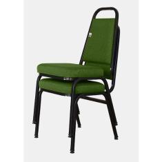 02 Cadeiras Empilhável para Hotelaria Linha Hotel Jersey Verde