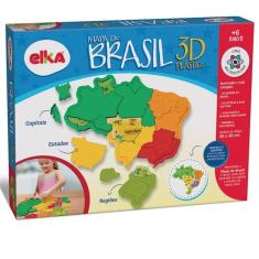 Brinquedo Educativo Didático Mapa Do Brasil 3D Elka