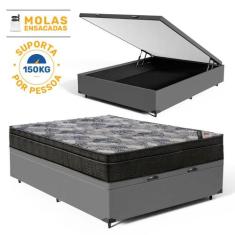 Cama Box Baú com Colchão de Molas Ensacadas Ortobom ISO SuperPocket Vi
