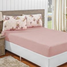 Jogo De Lençol Solteiro Em Malha 100% Algodão 2 Peças - Rosê - Top Chi