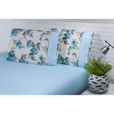 Jogo Lençol Solteiro 2 Peças (1,90x0,90x30cm) 180 Fios Floral Tiffany 
