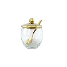 Açucareiro Dourado Fineza - Vidro e Aço Inox