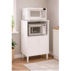 Armário para Micro-ondas Politorno Móveis 1 Nicho 2 Portas de Bater MDP - 58cm de Largura