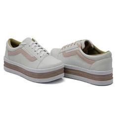 Tenis Moda Fashion Feminino com Cadarço e Sola Leve Estilo e Conforto Mulher Casual-Feminino