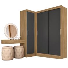 Guarda Roupa Modulado Porta De Correr Anne Bor/graf - Móveis Arapongas