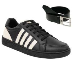 Tenis Casual Masculino Esporte de Amarrar Conforto + Cinto-Masculino