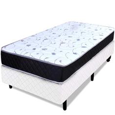 Cama Box + Colchão Solteiro Espuma D33 Selada 78x188x62cm Antialérgico - BF Colchões