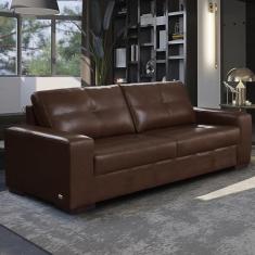 Sofá Decorativo 2 Lugares Turim 200cm Couro Caramelo G58 - Gran Belo