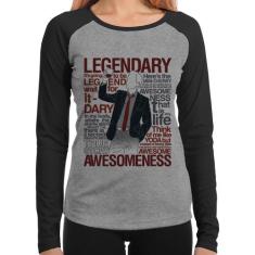 Baby Look Raglan Legendary Awesomeness Manga Longa - Foca na Moda, Cin