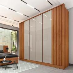 Guarda Roupa Casal Ripado 6 Portas 6 Gavetas Barcelona Cinamomo Off Wh