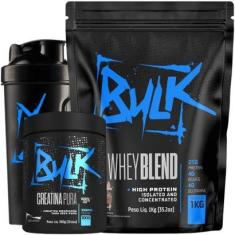 Kit Whey Protein 1kg + Creatina 100% Pura 300g + Shaker-Unissex