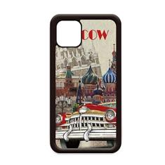 Capa vermelha clássica com ilustração de Moscow para iPhone 11 Pro Max para Apple Mobile Case Shell