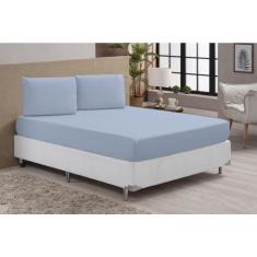 Jogo de Lençol Cama Queen Box 3 Peças Liso - Diversas Cores - Bordados
