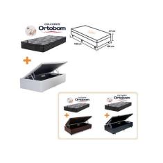 Conjunto Cama Box Baú Solteiro King Medida Especial + Colchão Ortobom 