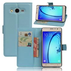 Capa carteira para Samsung ON 7 Pro, carteira flip de couro PU premium com compartimento para cartão, suporte e fecho magnético [capa interna à prova de choque de TPU] Compatível com Samsung ON 7 Pro