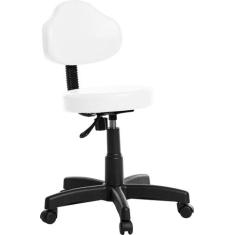 Cadeira Mocho Giratoria Plus Em material sintético Branco - Goldflex