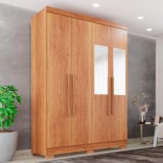Guarda-Roupa Casal Com Espelho 4 Portas 2 Gavetas França Cinamomo