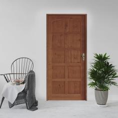 Kit Porta de Madeira 210x82cm Batente 11cm Fechadura Golf Rodam