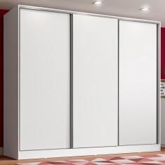 Guarda Roupa Juvenil 100% mdf Madesa Kevin 3 Portas de Correr - Branco