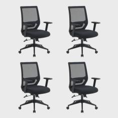 Kit 4 Cadeiras para Escritório Diretor com Nr17 Genebra
