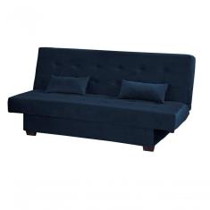 Sofá Cama Casal 3 Lugares Laila - Veludo Azul Marinho