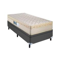 Cama Box com Baú Arezzo Solteiro Molas Ensacadas Cinza - Portobel