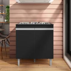 Balcão De Cozinha 2 Portas Cambrigde Preto Fosco