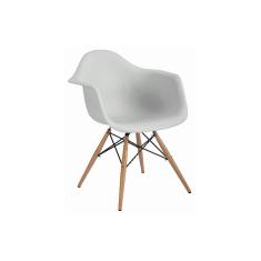 Cadeira Eiffel com Braço e Base Madeira Or Design - Branco