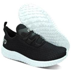 Tênis Colméia Esportivo Feminino Academia Calce Fácil Leve e Confortável PtoBco-Feminino