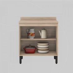 Balcão de Cozinha 80cm Firenze 2 Portas Avena/Grafito - Demóbile