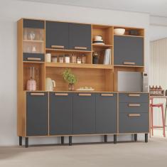 Cozinha Compacta 8 Portas 3 Gavetas 7 Nichos Nápoles Itatiaia