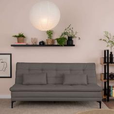 Sofá-Cama Casal 3 Lugares Prince Suede Cinza