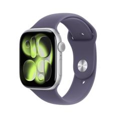 Apple Watch Series 11 GPS + Cellular - Caixa prateada de alumínio – 46 mm - Pulseira esportiva roxo-névoa – M/G