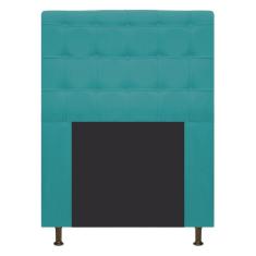 Cabeceira Estofada Dama 90 Cm Solteiro Suede Azul Turquesa