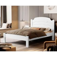Cama Casal 100% Mdf 107x144x195cm Iris Branco