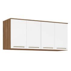 Guarda Roupa Modulado Ponte Casal Irlanda 4 Portas - Demartêz Amêndola/Branco