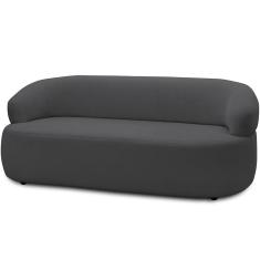 Sofá 3 Lugares Orgânico Sala De Estar Living 170cm Carmen F04 Bouclê Grafite - Lyam Decor