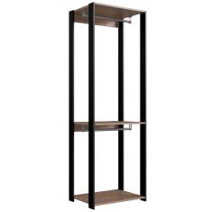 Guarda Roupa Closet 02 Cabideiros 183x60cm Preto Montana Proddy Preto Montana
