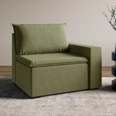 Sofá Modular Com Braço Direito 105cm Zen Cabecasa Madeiramadeira Verde Salvia