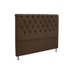 Painel De Cama Box Estofada Casal Embaixatriz Plus Suede Marrom Chocolate - Simbal