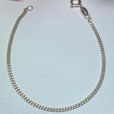 Pulseira Infantil Grumet 2mm 15cm Prata Legitima 925 - Lojas La&Amp;Ny