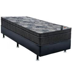 Cama Box Colchão Iso Molas Superpocket Solteiro Ortobom Preto/Azul