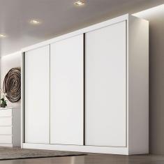 Guarda Roupa Budapest 3 Portas 6 Gavetas Clic Móveis Branco