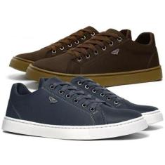Tênis Masculino Skate Moda Casual Conforto Kit 2 Pares Sapatenis-Masculino