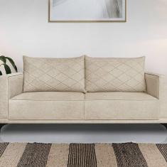 Sofá Eliot 2 Lugares 160 Cm Linho Boucle Bege