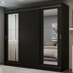 Guarda-Roupa Casal Madesa Kansas 3 Portas de Correr com Espelhos 3 Gav