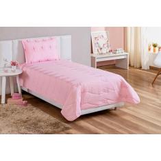 Colcha Cobre Leito Solteiro bordado borboleta 2 Peças Percal 200 fios 