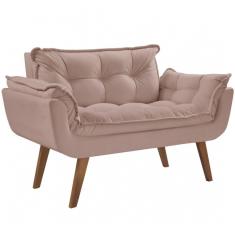 Poltrona Namoradeira Orion 2 Lugares Base Palito Cappuccino